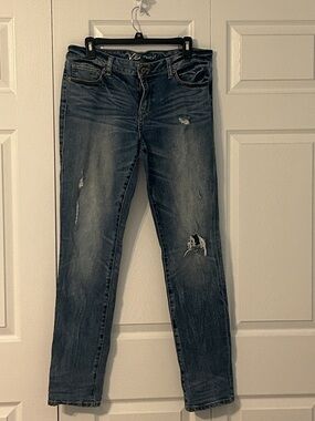 Victoria's Secret Distressed Dark Blue Skinny Jeans